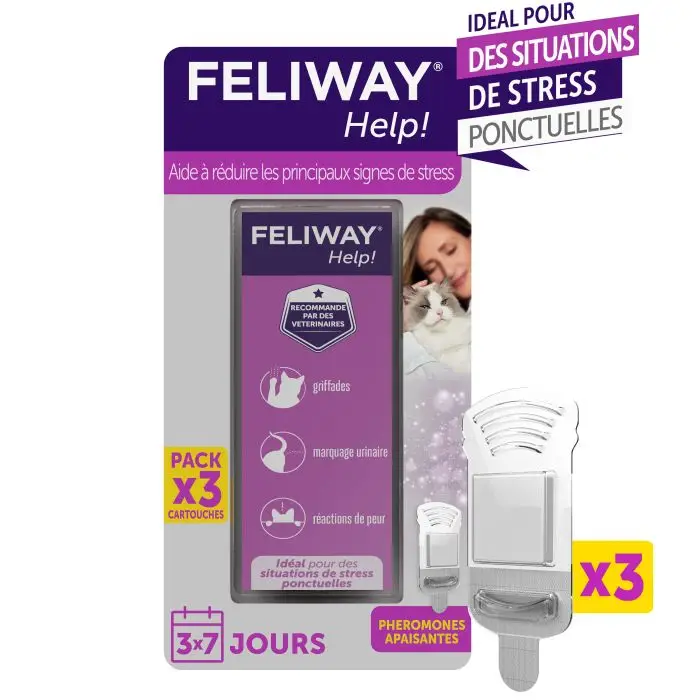 Vente Flash Feliway Help! Pack 3 Cartouches (3×7 Jours) pour Chat