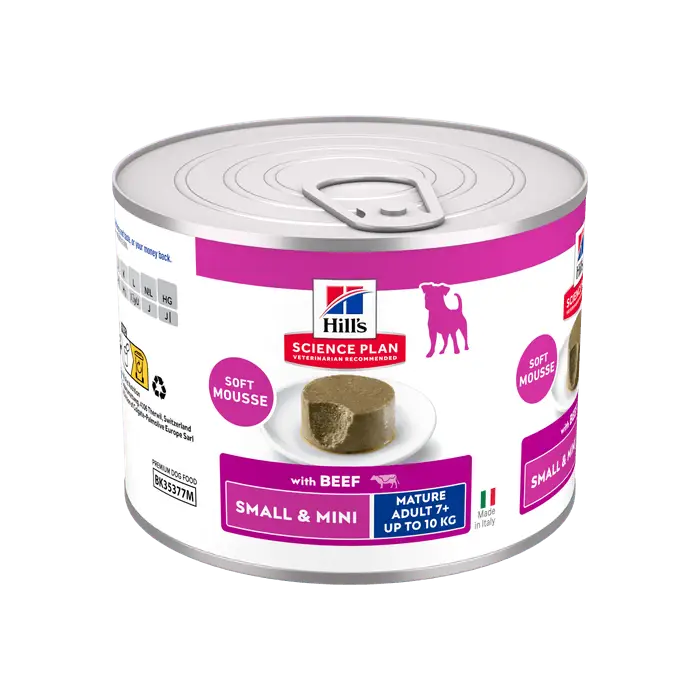 Hill&rsquo;s Science Plan Small & Mini Mousse Pour Chien Mature Au Boeuf 12x200g Expédié Aujourd&rsquo;hui