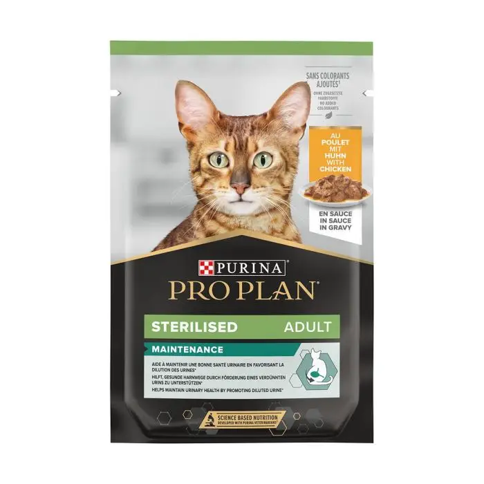 Prix Promo Purina Pro Plan Sterilised maintenance pour Chat au poulet 26x85g