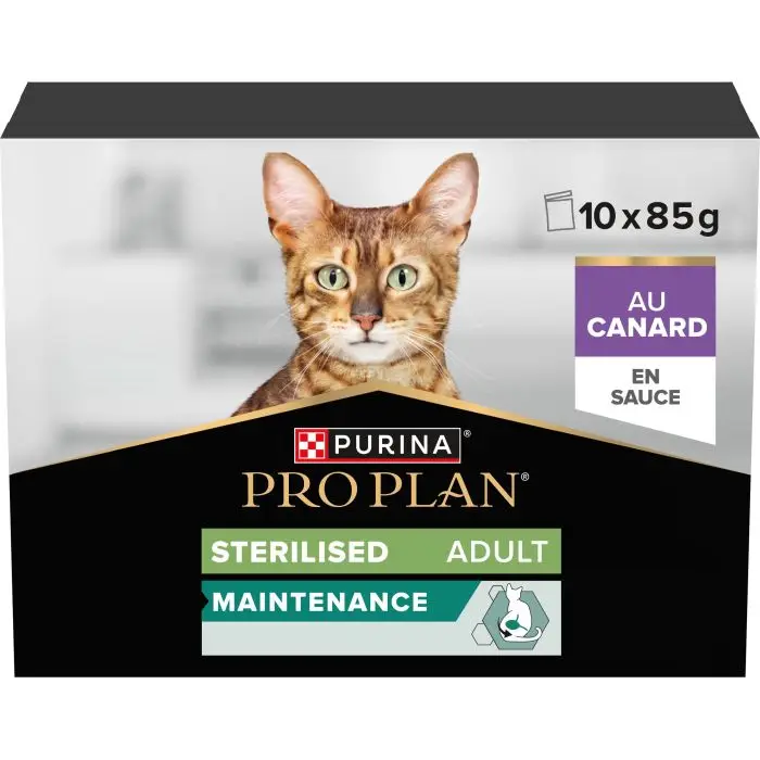 Soldes Pro Plan Maintenance Chat Stérilisé Adulte Au Canard En Sauce 10x85g