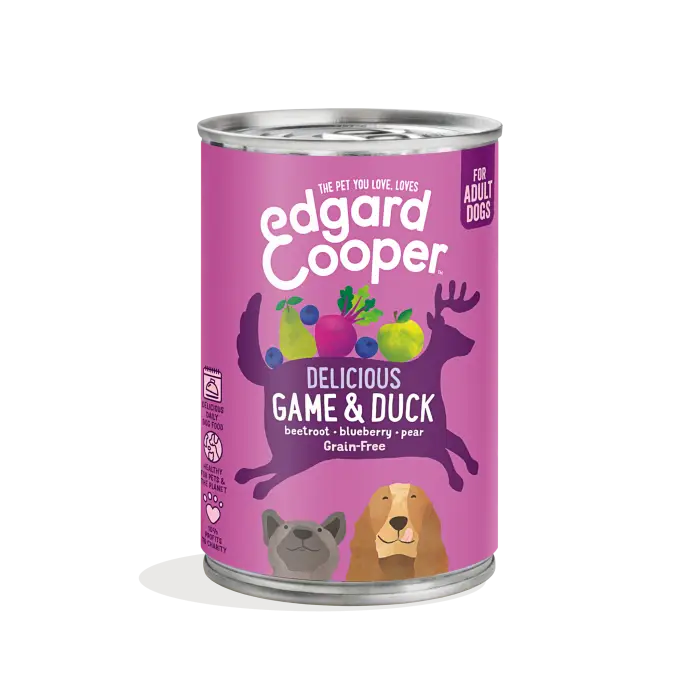 Edgard & Cooper Gibier & Canard Boîtes pour Chien 400g Authentique