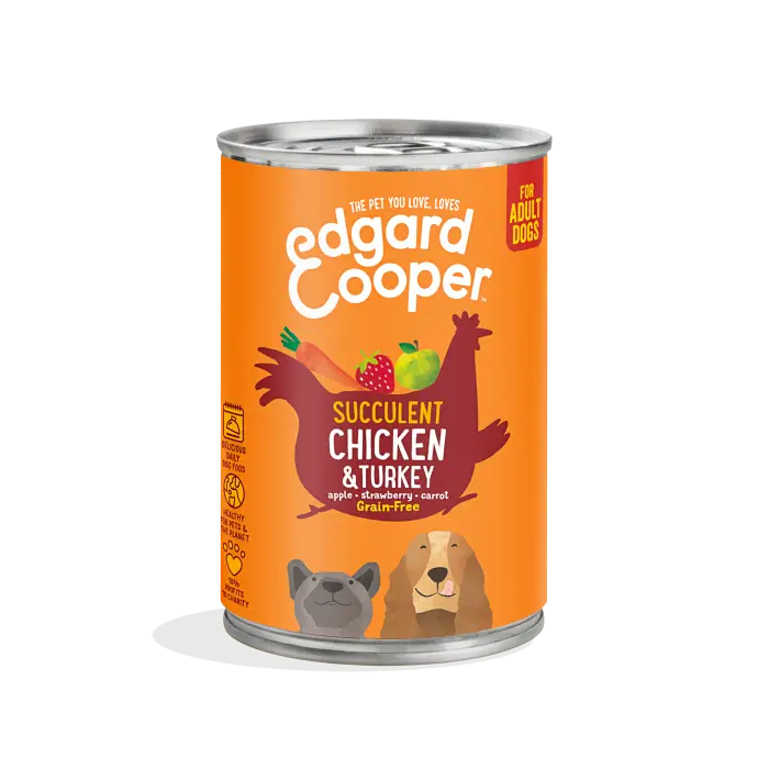 Expédié Aujourd&rsquo;hui Edgard & Cooper Boîtes pour Chien au Poulet & Dinde 400g