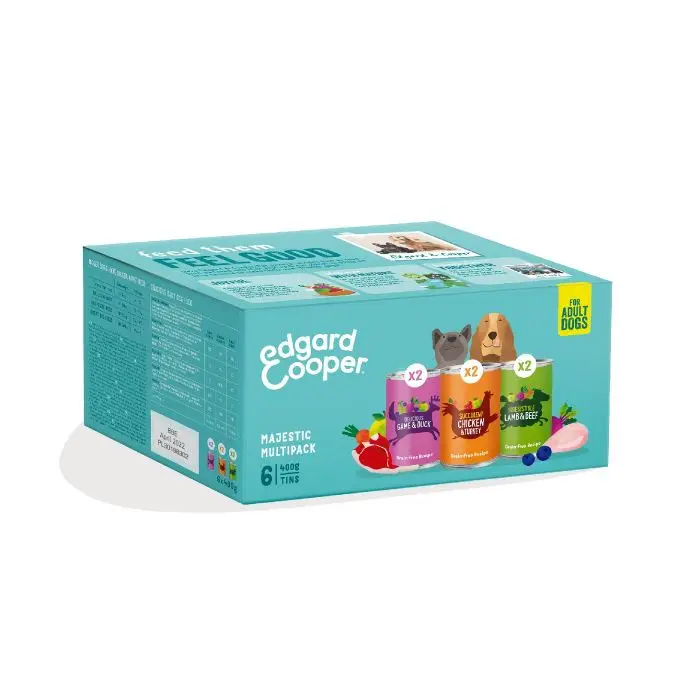 Edgard & Cooper Multipack Boîtes pour Chien a l&rsquo;Agneau/Gibier/Poulet 6x400g Vente Directe