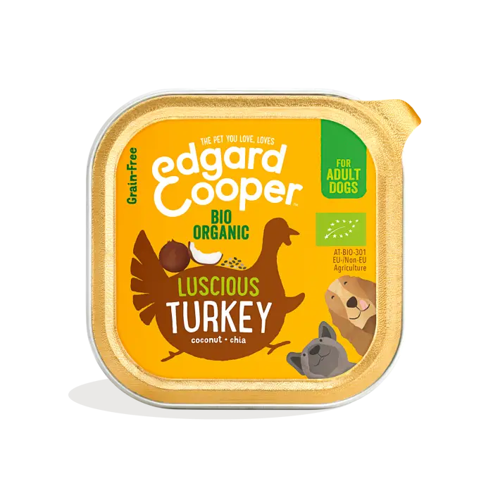 Edgard & Cooper Dinde Bio Boîtes pour Chien 100g Dernière Chance