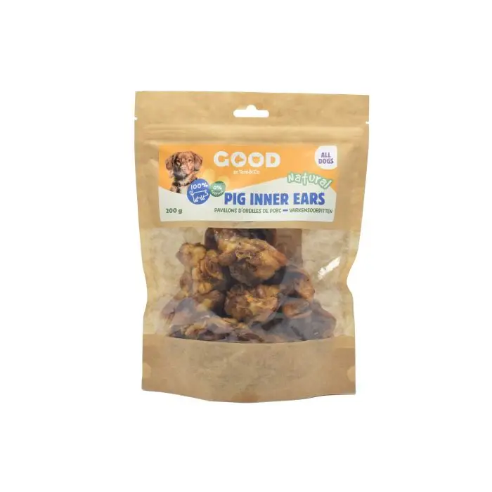 Good Interieur D&rsquo;oreilles Porc Snack Naturel pour Chien 200g Offre Exclusive