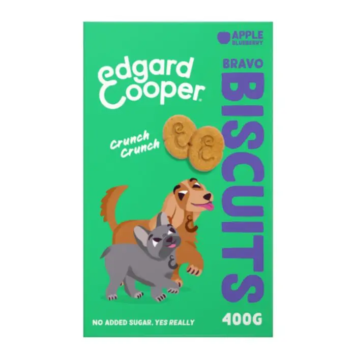 Paiement Sécurisé Edgard & Cooper Cookies Pomme & Myrtille pour Chien 400g