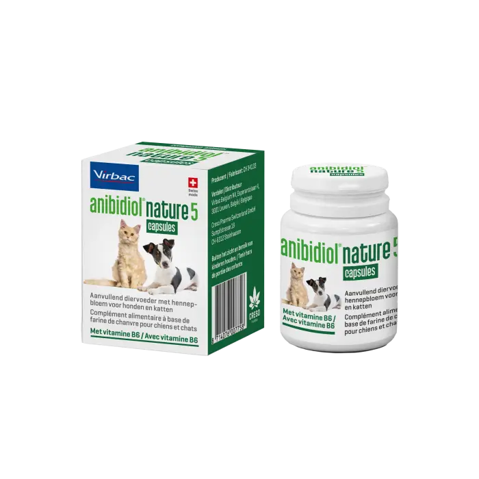 Anibidiol Nature 5mg 60 gélules pour Chien et Chat Commander Vite