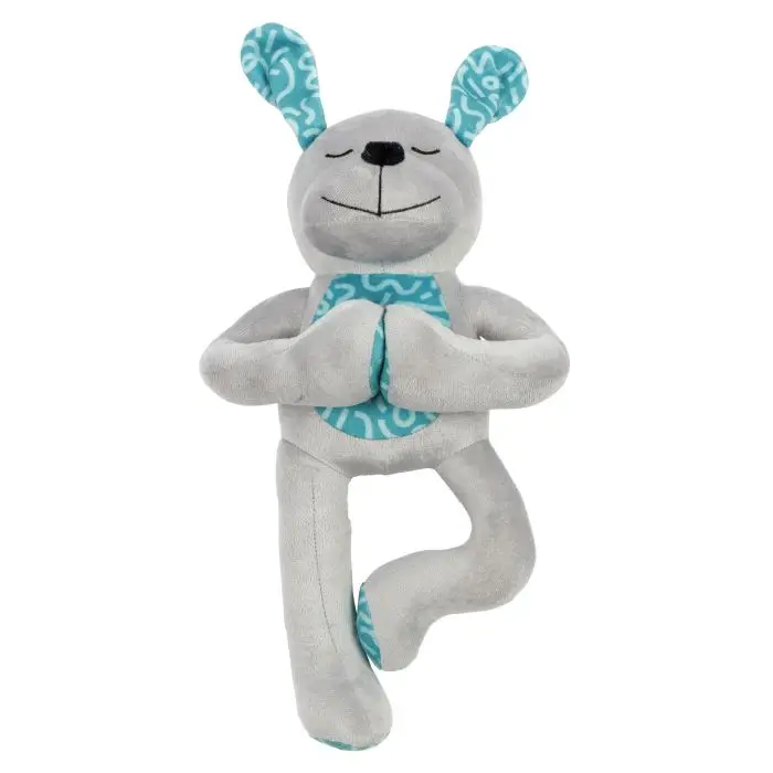 Commande En Gros Yogi Family Chien En Peluche Gris Avec Bleu 37cm