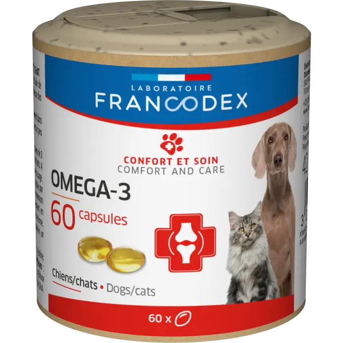 Promotion Saisonnière Francodex Omega-3 Capsules pour Chiens et Chats 60 Capsules