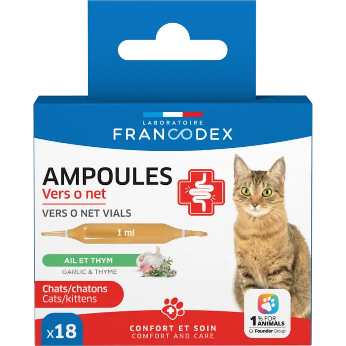 Promotion Francodex Vers O Net Ampoules pour Chats et Chatons 18 pièces