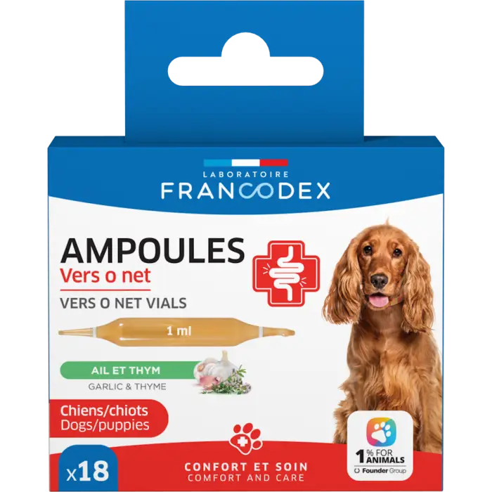 Meilleure Vente Francodex Vers O Net Ampoules pour Chiens et Chiots 18 pièces