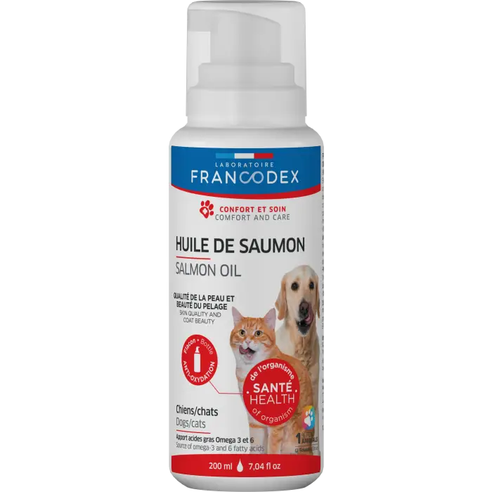Francodex Huile de Saumon Peau et Pelage pour Chiens et Chats Nouvel Arrivage
