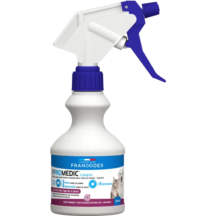 Expédié Aujourd&rsquo;hui Francodex Fipromedic 2,5mg/ml Pulvération Cutanée Antiparasitaire pour Chien et Chat