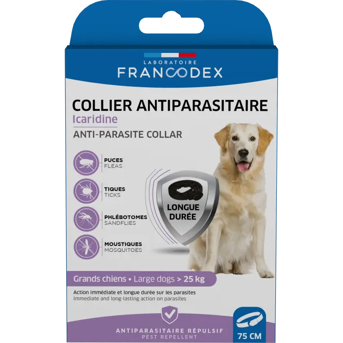 Expédié Aujourd&rsquo;hui Francodex Collier Antiparasitaire en Icardine Noir pour Chien