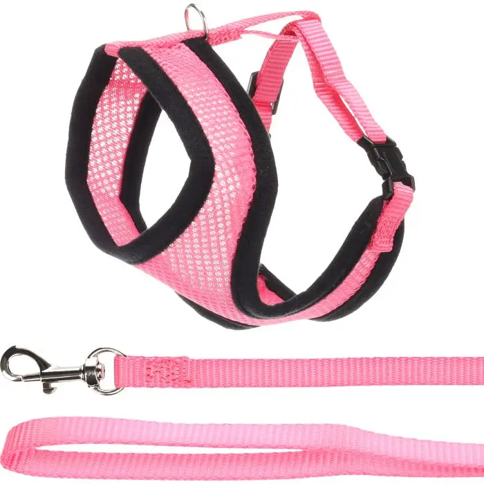 Prix Choc Flamingo Harnais pour Chaton + Laisse Rose 28cm 32-41cm 110cm