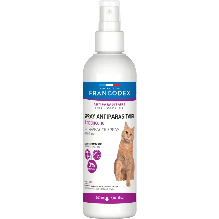 Paiement Sécurisé Francodex Spray Antiparasitaire En Diméthicone Pour Chats 200ml