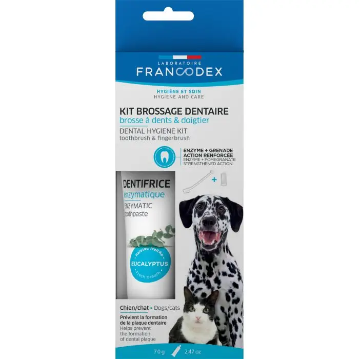 Prix Réduit Francodex Kit Brossage Dentaire Pour Chiens Et Chats 70g