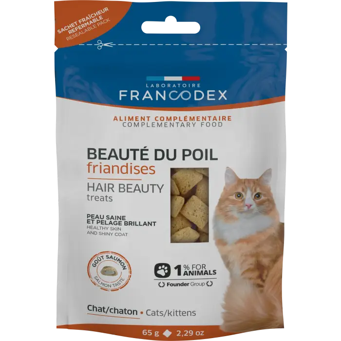 Prix Réduit Francodex Beauté Du Poil Friandises Pour Chats Et Chatons Au Saumon 65g