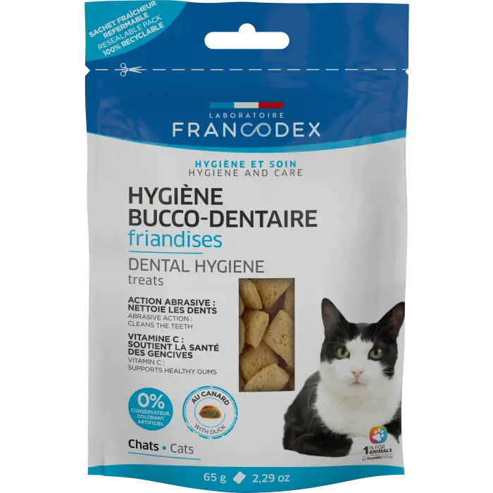 Populaire Francodex Hygiène Bucco-Dentaire Friandises Au Canard Pour Chats 65g
