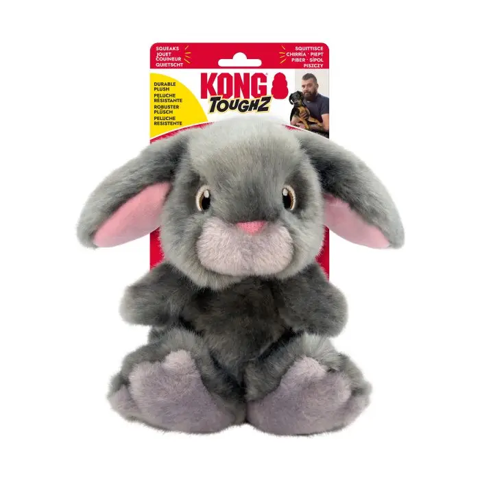 Prix Cassé Kong Toughz Lapin Peluche Grise pour Chien 25cm