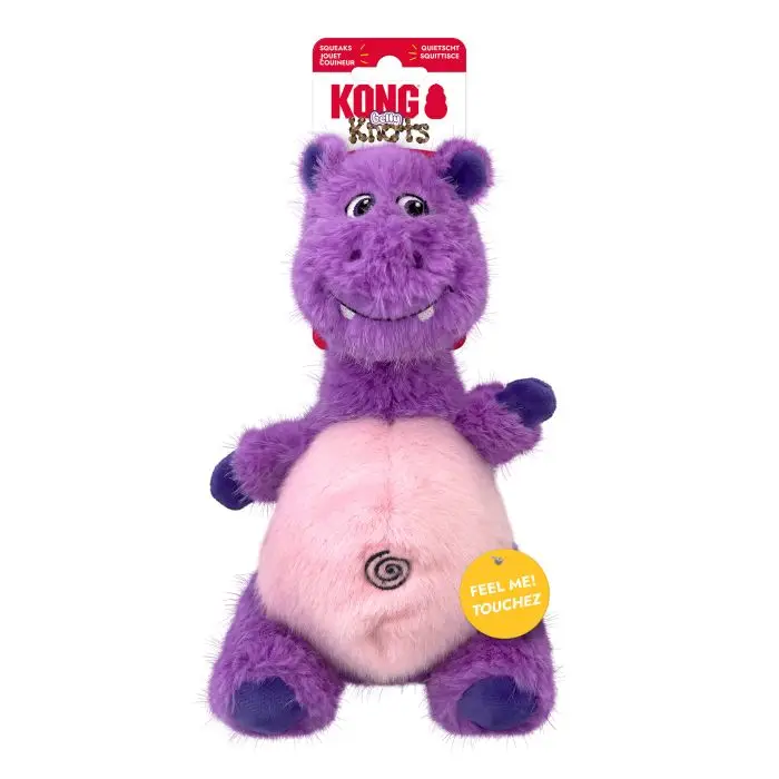 Kong Belly Hippo Peluche Violette pour Chien 28cm Retour Gratuit