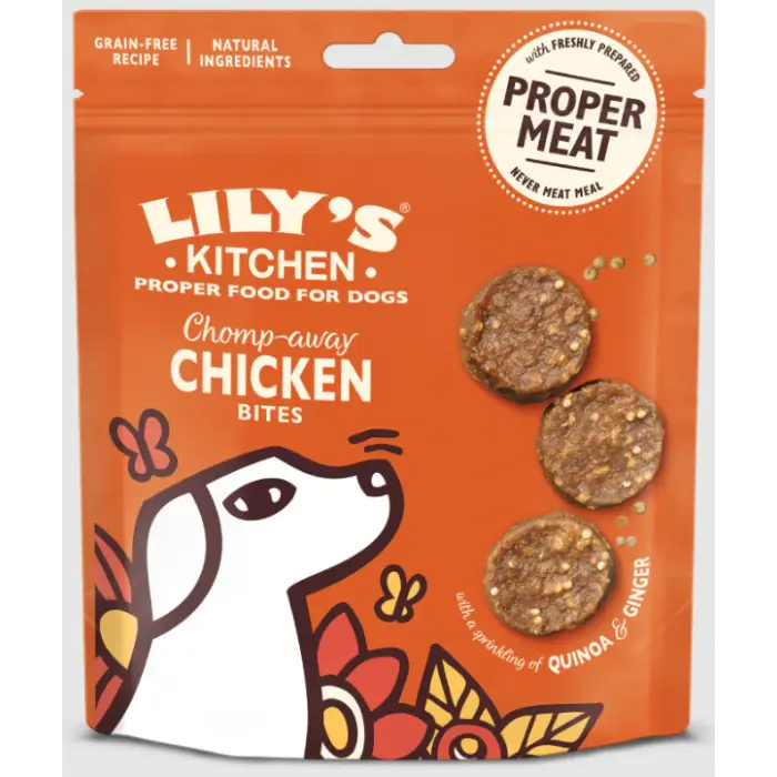 Lily&rsquo;s Kitchen Chomp-Away Chicken Bouchées au Poulet pour Chien 70g Achat Immédiat