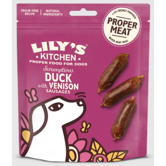 Promotion Lily&rsquo;s Kitchen Saucisses au Canard et Venaison pour Chien 70g