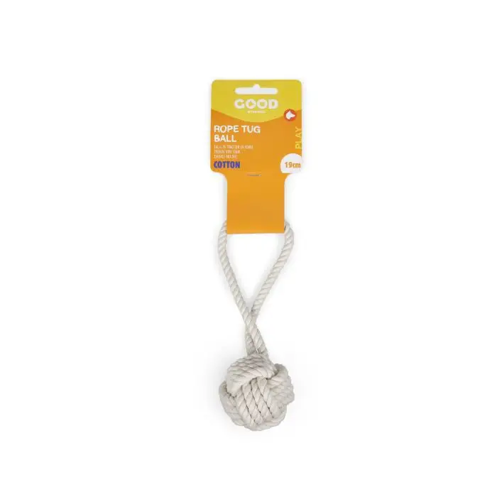 Offre Spéciale Good Corde pour Chien avec Balle Blanc 19cm