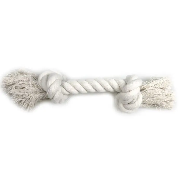 Good Corde Jouet pour Chiens avec 2 Nœuds Blanc 22cm Remise