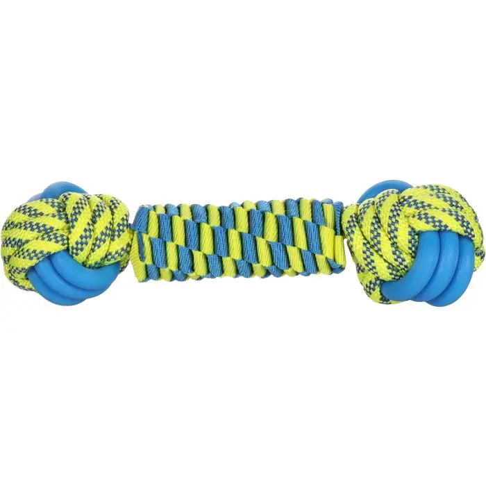 Achetez Aujourd&rsquo;hui Flamingo Tofla Os à Nœuds Bleu/Jaune Jouet pour Chien 28 cm