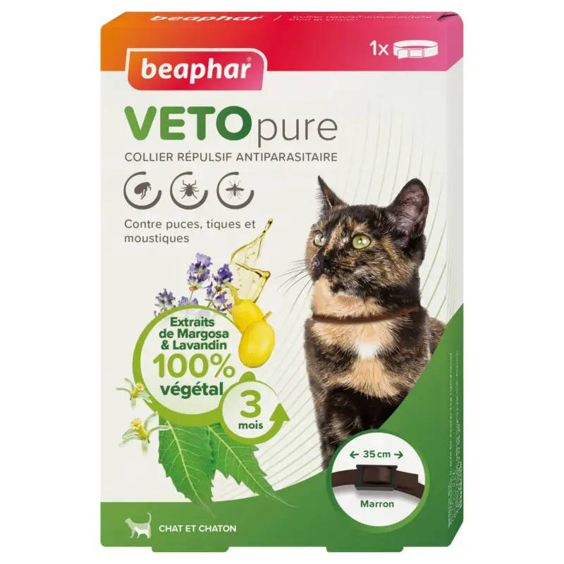 Bon Marché Collier répulsif antiparasitaire Vetopure Chat