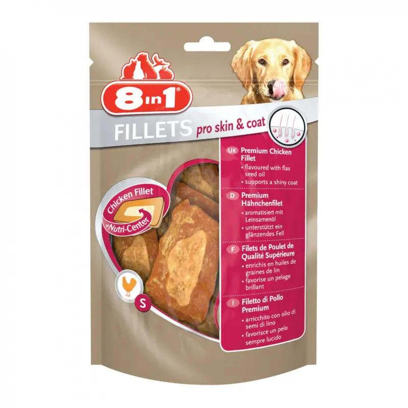 Friandises Pro Skin & Coat 8in1, facilite un pelage brillant Vente Directe