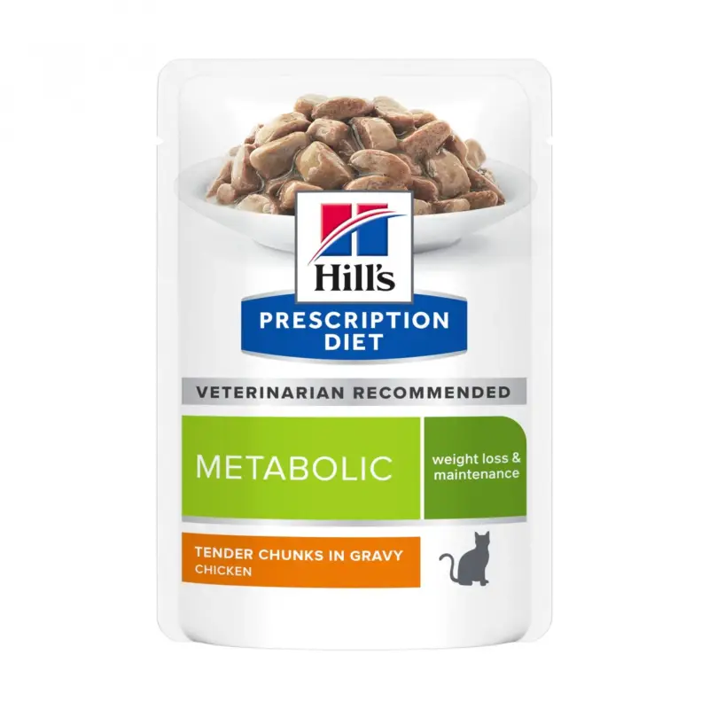 Dernière Chance Hill's Prescription Diet Metabolic en sachets au poulet – pâtée chat