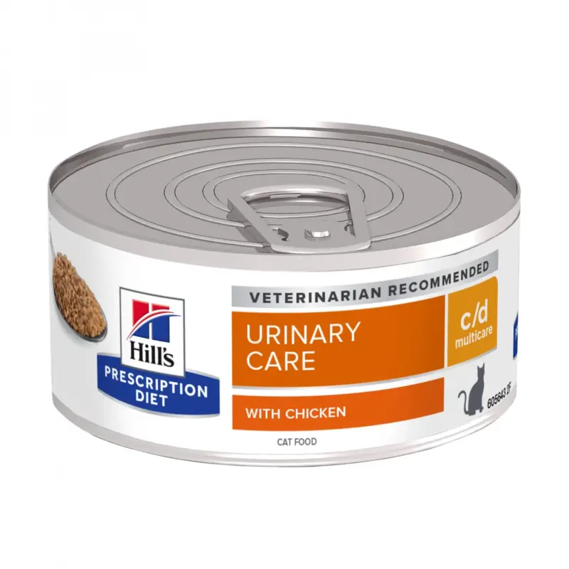 Commande En Gros Hill's Prescription Diet c/d Urinary Care Multicare en boîtes au poulet – pâtée chat