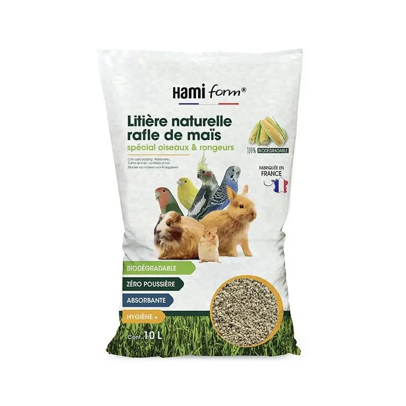 Litière naturelle en rafle de maïs rongeurs, oiseaux Expédition Rapide