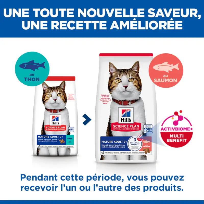 Solde Hill's Chat Mature Adult 7+ Saumon 10kg