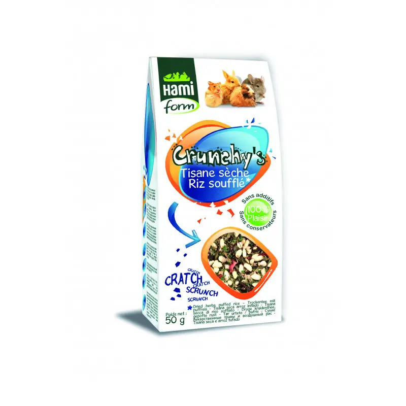 Dernier Modèle Crunchy&rsquo;s tisane sèche&riz souffle lapin 50g – HAMIFORM