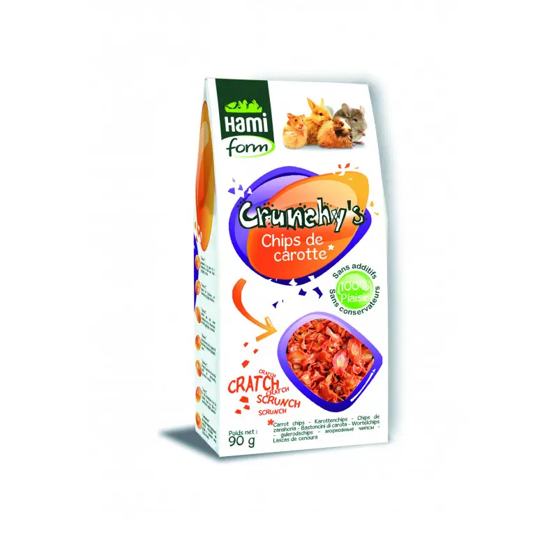 Dernière Chance Crunchy&rsquo;s chips carottes cobayes 90g – HAMIFORM
