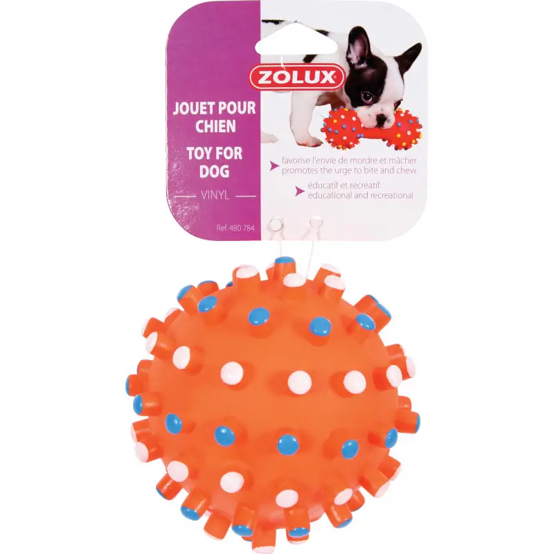 Zolux jouet balle picot vinyl 10cm 480784 – ZOLUX Usine Directe