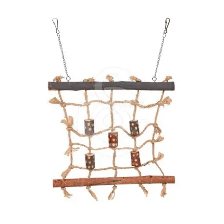 Promotion Jouet oiseau : mur d&rsquo;escalade en bois et corde