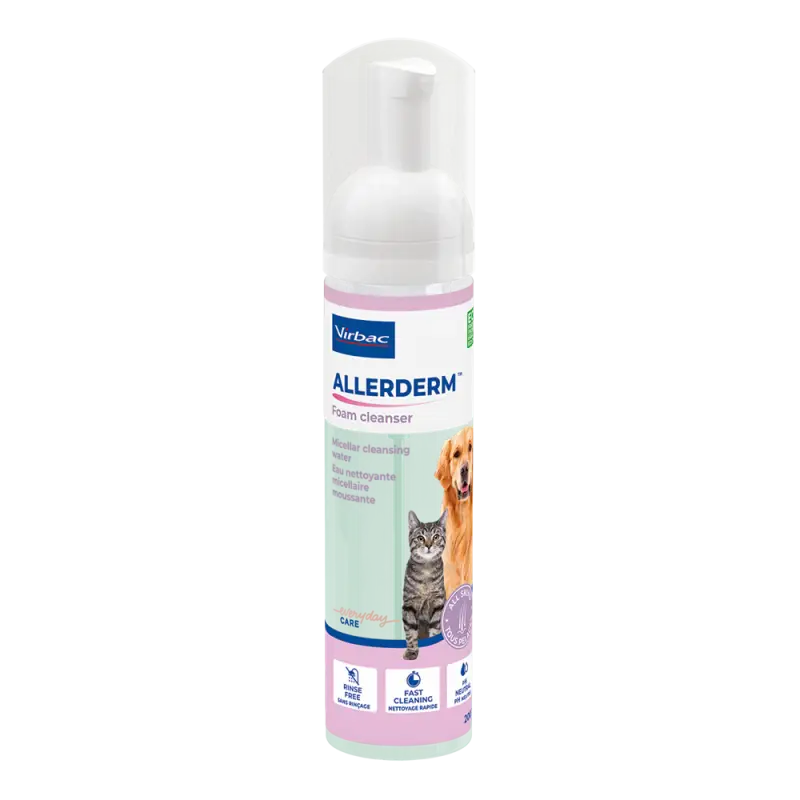 Offre Exclusive Virbac Care Allerderm Foam Cleanser – mousse nettoyante chien & chat