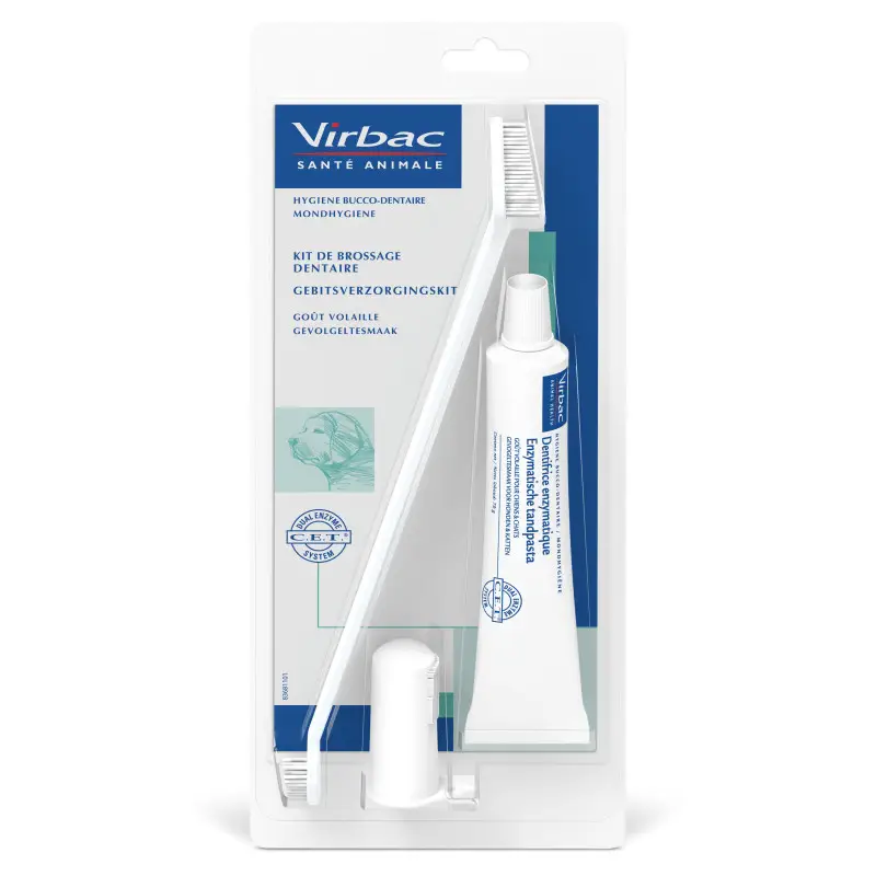 Virbac – kit de brossage dentaire goût volaille chien & chat Promotion Saisonnière