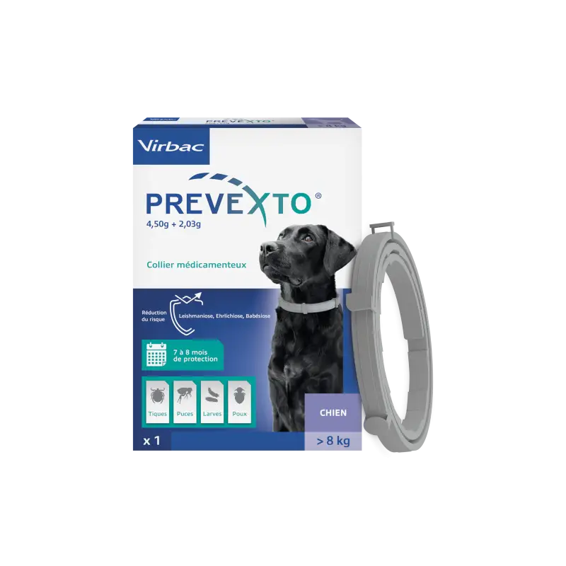 Satisfait Ou Remboursé Virbac Care Prevexto – collier antiparasitaire pour chien > 8kg