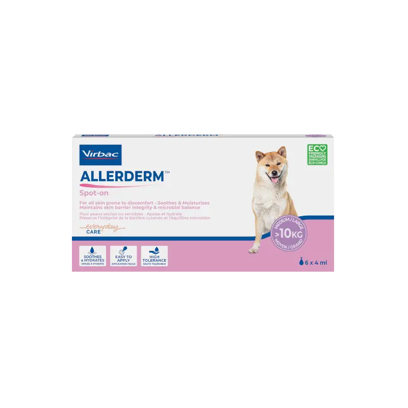 Virbac Care Allerderm – spot-on peau sèche moyen & grand chien Prix Cassé