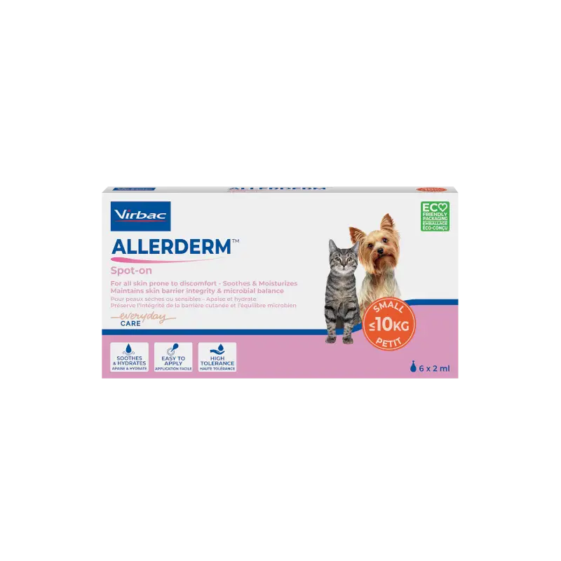 Expédié Aujourd&rsquo;hui Virbac Care Allerderm – spot-on peau sèche petit chien & chat