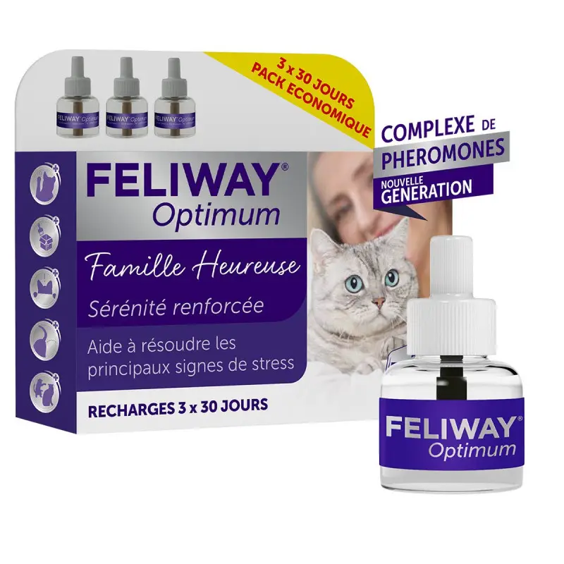 Feliway Optimum – pack économique 3 recharges anti-stress renforcé chat Must-Have