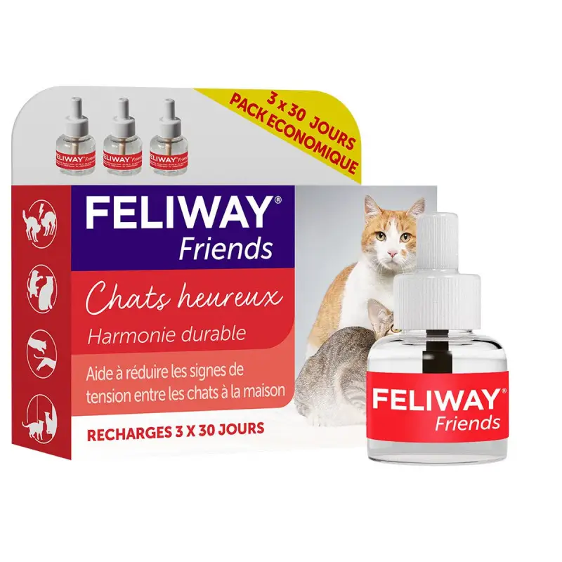 Commander Vite Feliway Friends – pack économique 3 recharges anti-conflits chat