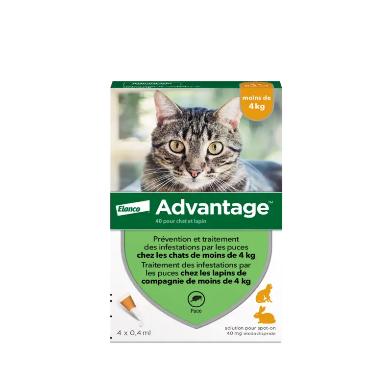 Prix Réduit Advantage 40 – pipettes antipuces chat & lapin ≤ 4 kg