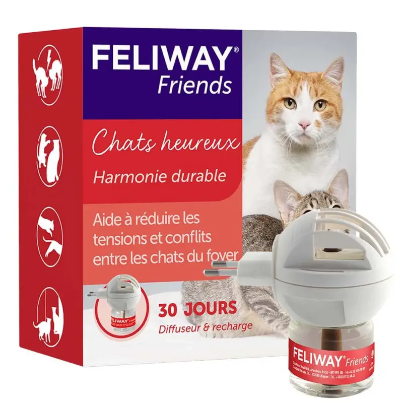 Certifié Feliway Friends – diffuseur anti-conflits chat + recharge