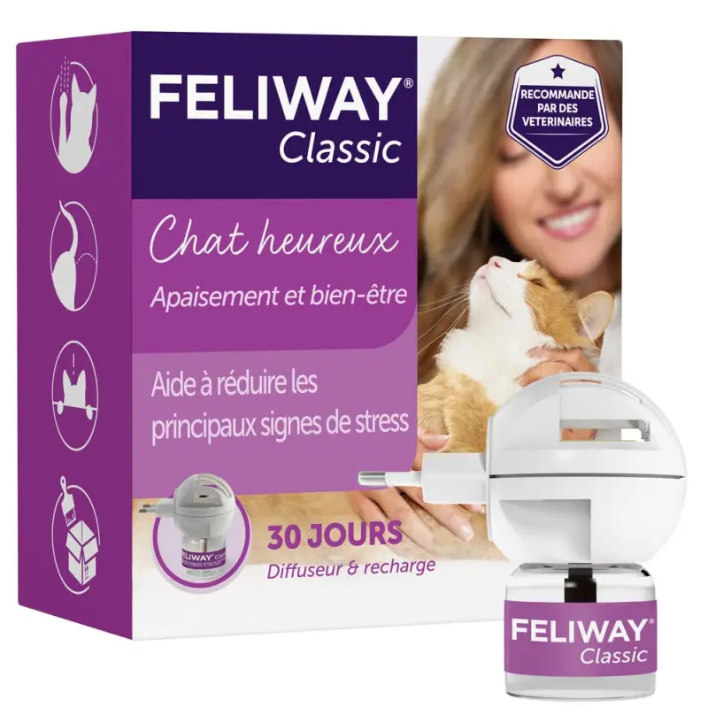 Feliway Classic – diffuseur anti-stress chat + recharge Soldes